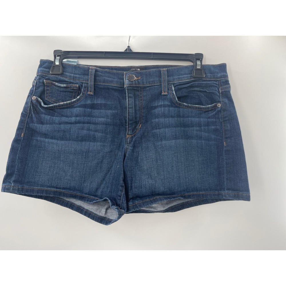 Joe's Jeans Womens Dark Wash Denim Shorts Mid Rise Size 31 Whiskered Stretch